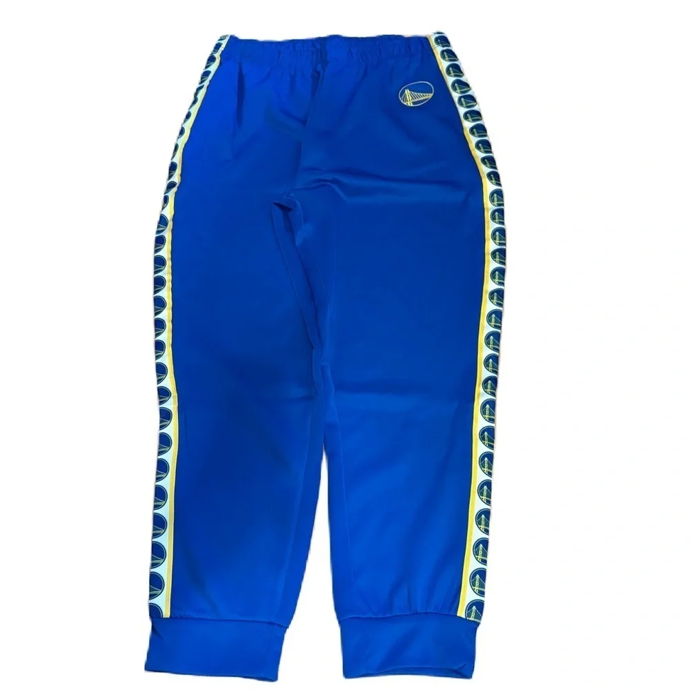 Golden State Warriors Blue Track Pants NEW Large XL NBA Basketball Blue Yellow